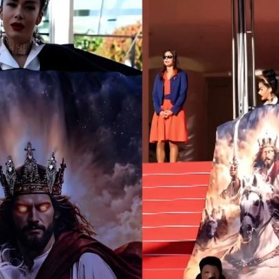 Atriz exibe referência à volta de Jesus em vestido no festival de Cannes