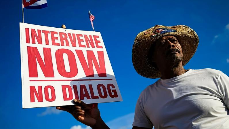 Exilados cubanos nos Estados Unidos esperam a derrubada do governo de Havana
