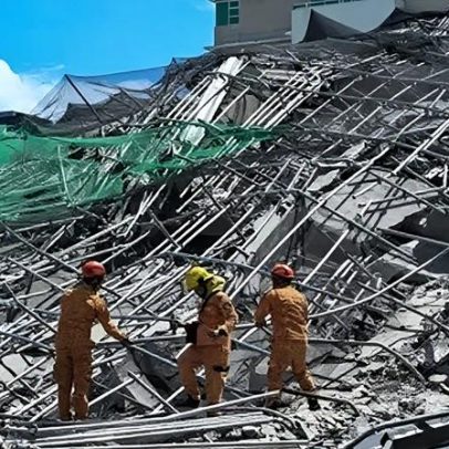 Pessoas presas sob prédio desabado nas Filipinas