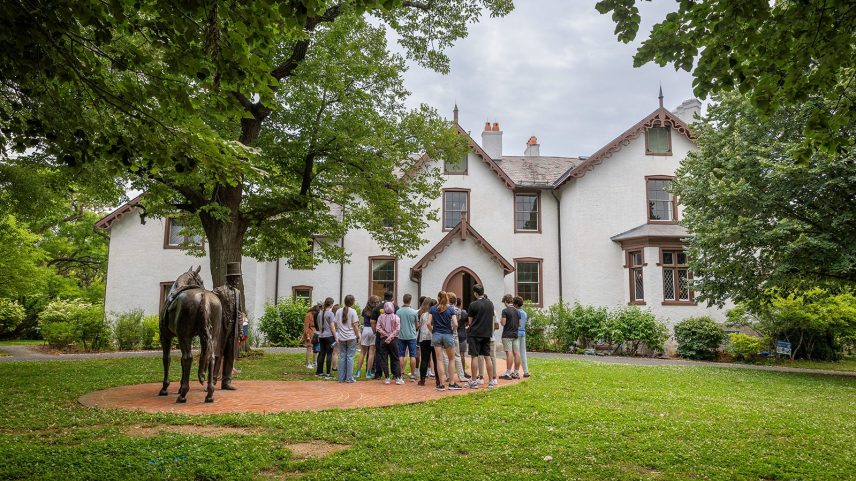 An exterior shot of President Lincoln's Cottage provided by the estate