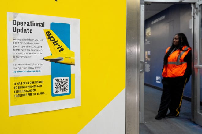 Spirit Airlines announced on May 2 that it was suspending operations after more than 30 years in the business and years of financial hardships. The historic Marine Air Terminal, where Spirit’s operation is housed at LaGuardia International Airport in New York, was largely deserted on Saturday morning.