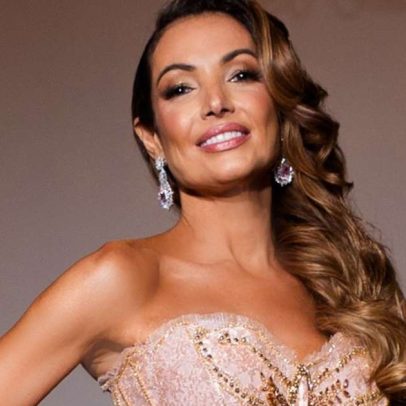 Patrícia Poeta usa vestido barroco para prêmio em Cannes