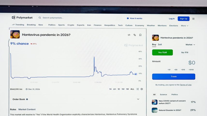 Betters can place odds on the trajectory of the hantavirus on Polymarket, an online predictive market.