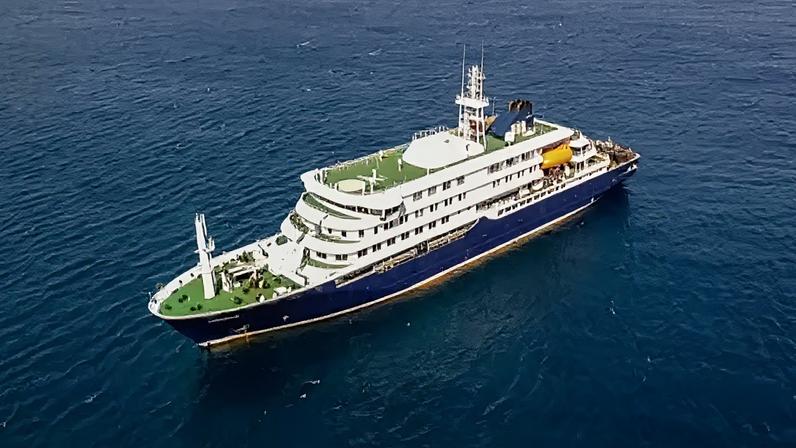 O navio MV Hondius navegava da Argentina para Cabo Verde — Foto: BBC