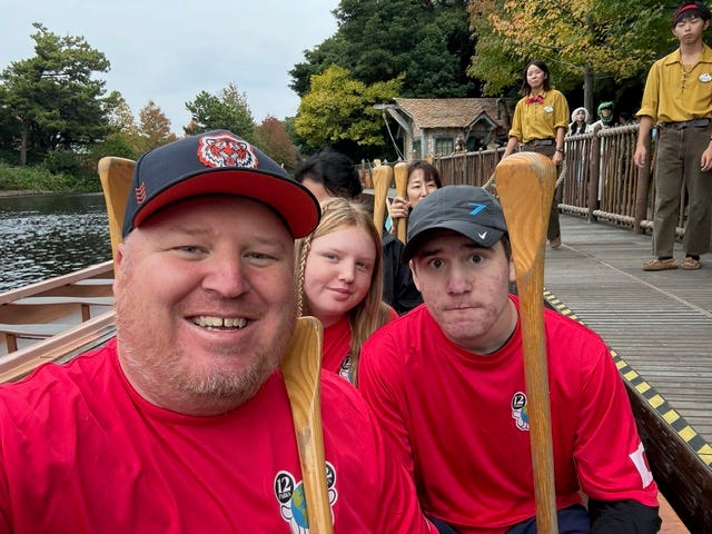 The Hopper family visited all 12 Disney parks worldwide over 12 days in 2023 and again in 2024. They took photos on each attraction along the way to document and share their experiences.