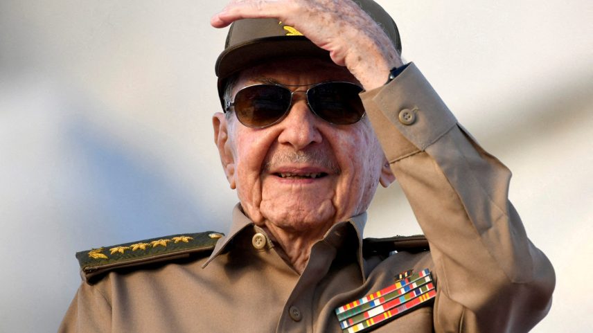 Raúl Castro watches a May Day rally in Havana, Cuba May 1, 2025.