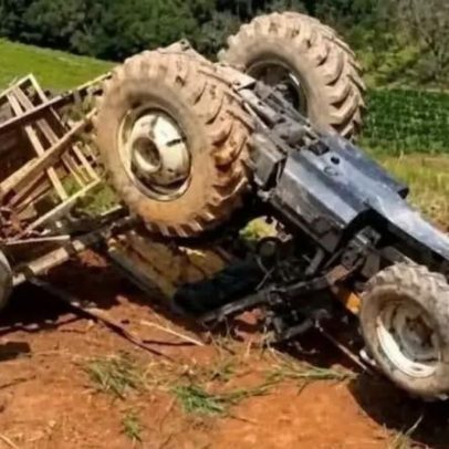 Agricultor de 80 anos morre em tombamento de veículo agrícola em Arroio do Meio