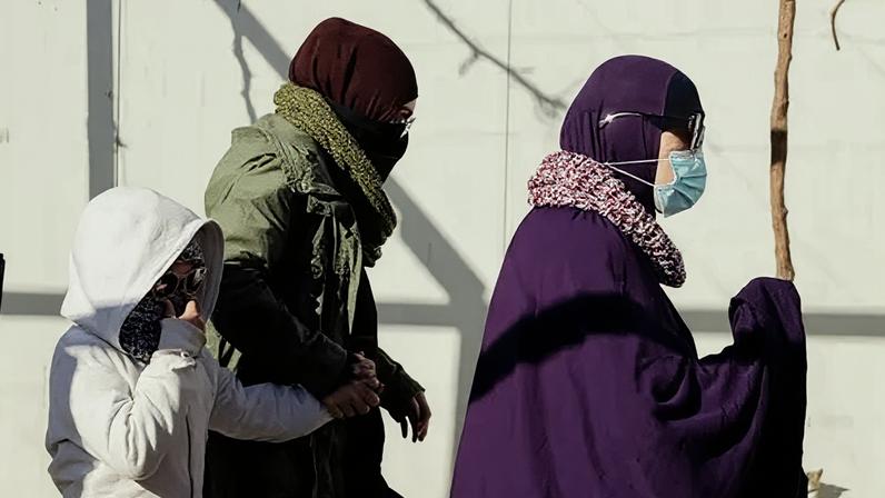 Australian women and children in al-Roj camp in Syria in February.