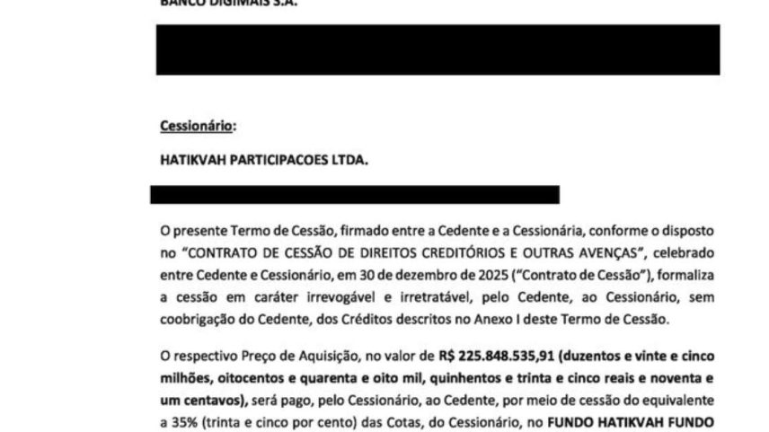 Contrato mostra como o Digimais é cotista do fundo que investe na empresa que comprou sua própria carteira de financiamentos veiculares.