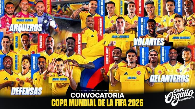 Seleção colombiana está convocada para a disputa da Copa do Mundo da América do Norte.