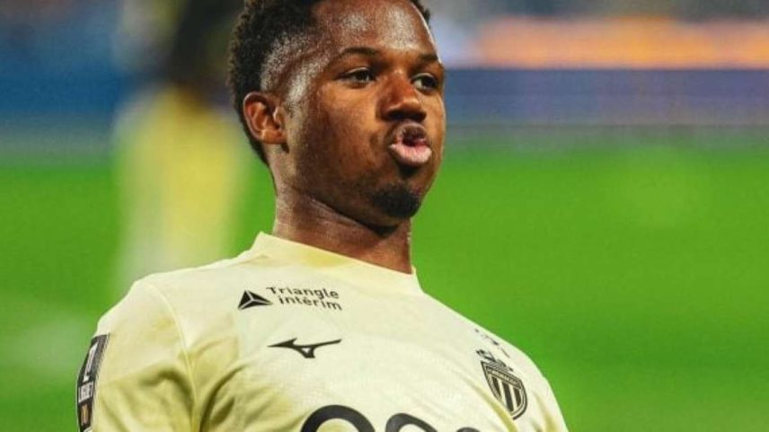 Ansu Fati em ação pelo Monaco na temporada 2025/26 –
