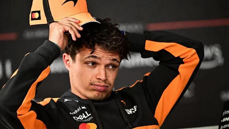Lando Norris em coletiva da pré-temporada da Fórmula 1 (Foto: Giuseppe Cacace/AFP)