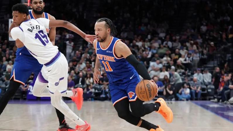 New York Knicks x Utah Jazz pela temporada regular da NBA 2025/2026 (Foto: Chris Gardner/Getty Images)
