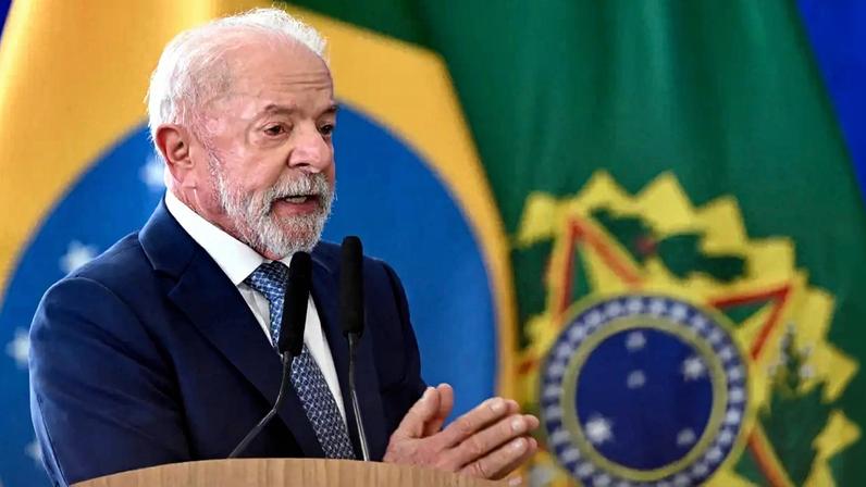O presidente Lula durante lançamento do programa Brasil Contra o Crime Organizado, em Brasília
