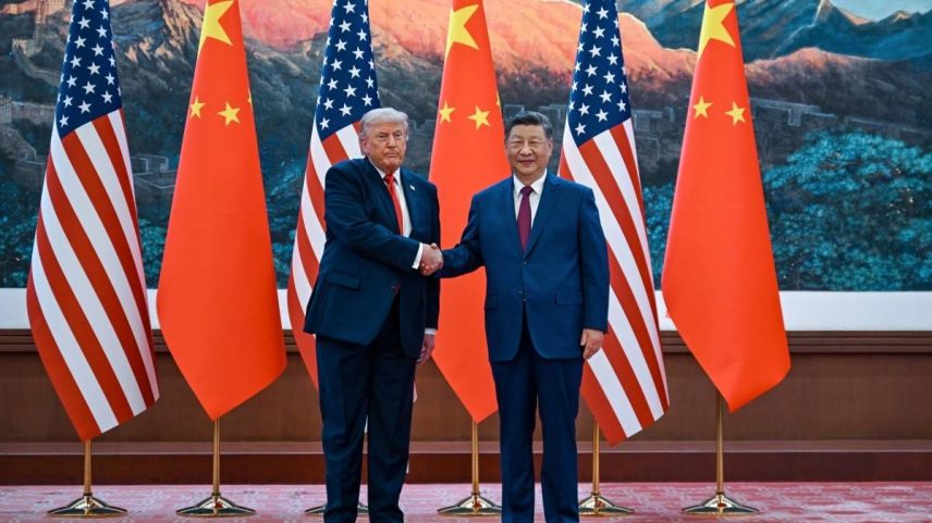 Donald Trump e Xi Jinping durante encontro na China - 14/05/2026