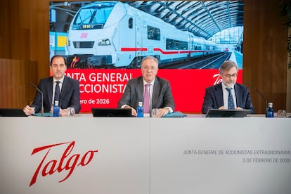 Junta de accionistas de Talgo en febrero pasado en Vitoria.
