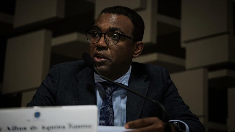 O diretor de Fiscalização do Banco Central, Ailton de Aquino Santos, durante audiência no Senado para a aprovação do seu nome para o cargo, em julho de 2023. (Foto: Agência Senado)
