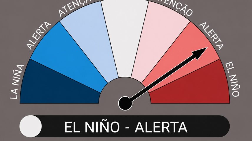 Alerta de El Niño foi dado pela NOAA em maio de 2026 (Arte: Climatempo)