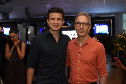 Pré-candidato ao governo do Rio, André Marinho (Novo), ao lado do pré-candidato à Presidência, Romeu Zema (Novo).