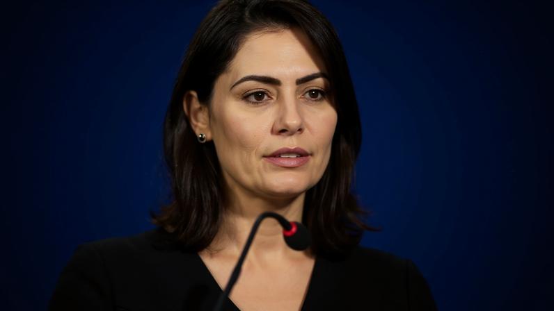 Michelle Bolsonaro evitou falar da crise que assola a pré-campanha à presidência do enteado