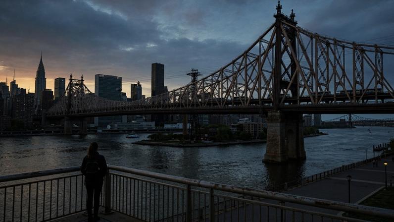 Ponte em treliça metálica de dois andares cruzando o rio East em Nova York – Créditos: depositphotos.com / Melpomene