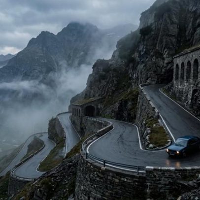 Estrada entre Suíça e Itália a 2.113 m preserva história em trechos íngremes