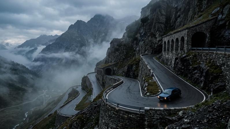 Estrada alpina que liga a Suíça à Itália superando os dois mil metros de altitude – Créditos: depositphotos.com / kefirm