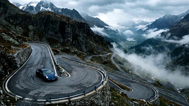 Passagem de alta montanha nos Alpes que conecta territórios italianos e suíços por rotas sinuosas – Créditos: depositphotos.com / kefirm