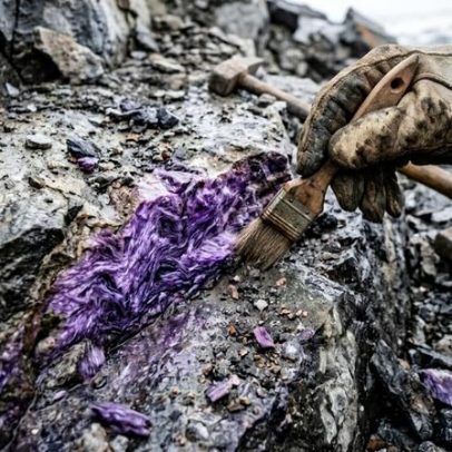 Mineral lilás encontrado na Sibéria revela rara textura geológica