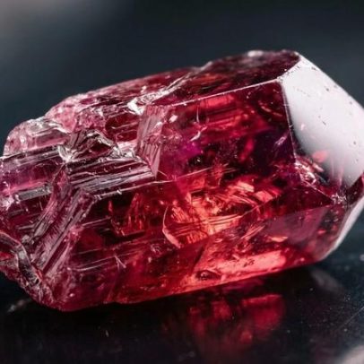 Turmalina vítrea com índice de refração 1,62 ganha rosa-choque por manganês