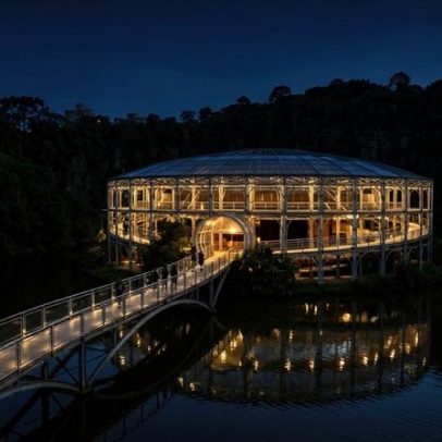 Teatro circular de aço no Paraná é erguido em 75 dias, com 1.572 lugares