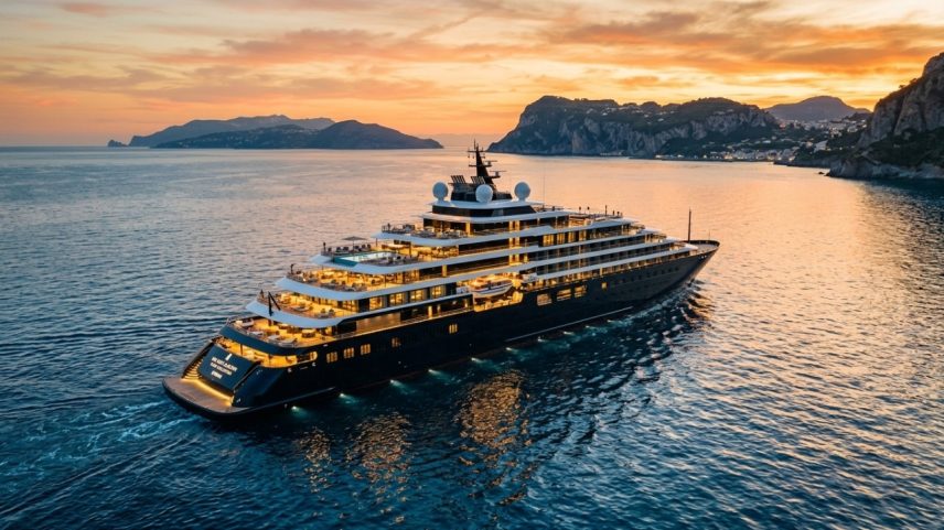 Embarcação de alto padrão com quase duzentos metros de extensão oferecendo viagens exclusivas – Créditos: depositphotos.com / dbvirago