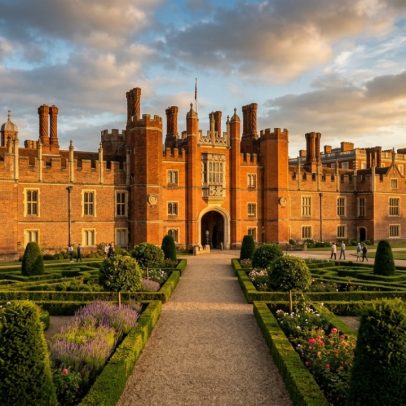 Palácio de Hampton Court, 60 acres, símbolo da dinastia Tudor desde 1515