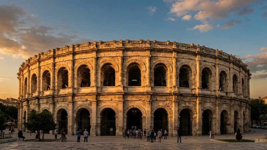 Anfiteatro romano que mantém sua estrutura original preservada e recebe eventos culturais modernos – Créditos: depositphotos.com / taldav68