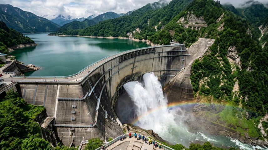 Represa de concreto com cento e oitenta e seis metros de altura para geração hidrelétrica – Créditos: depositphotos.com / hiro1775