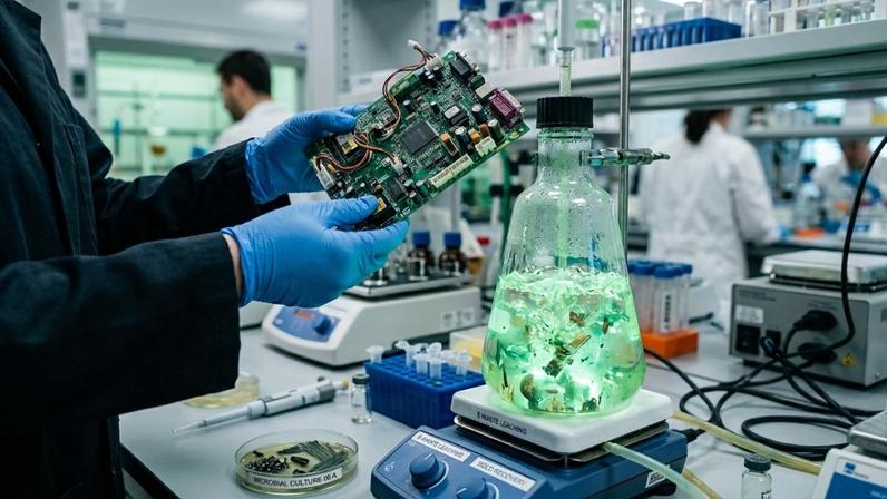 Cientistas reprogramaram bactérias para filtrar metais preciosos do lixo eletrônico e o resultado chocou todo mundo