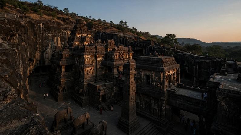 O único e colossal templo de 30 metros de altura que não foi construído mas sim esculpido de cima para baixo a partir de uma única rocha