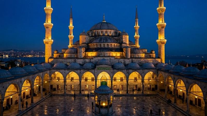 Mesquita histórica com seis minaretes e azulejos azuis que definem o horizonte de Istambul – Créditos: depositphotos.com / epicimages