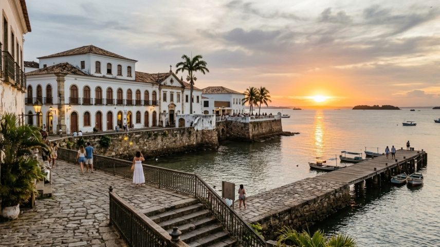 Conjunto arquitetônico colonial à beira-mar que sedia o Museu de Arte Moderna da Bahia – Créditos: depositphotos.com / joasouza