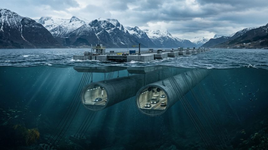 (Imagem ilustrativa) Túneis submersos mantidos por bóias gigantes que atravessam fiordes profundos na costa norueguesa