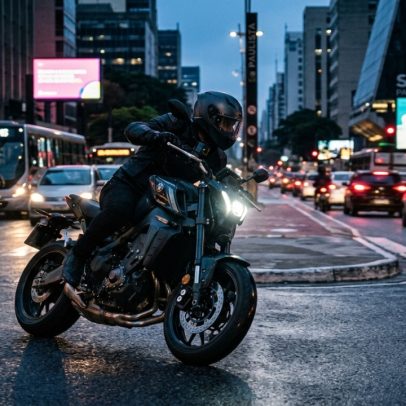 Veículo japonês de três cilindros ganha rosto robô e eletrônica