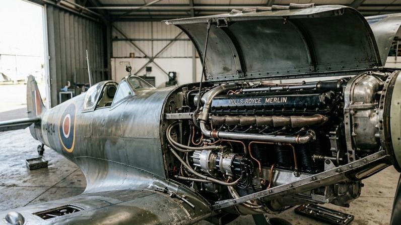 O motor Rolls-Royce Merlin V12 do Spitfire ultrapassava 600 km/h e deixava os pilotos alemães sem chance de escapar em curva fechada