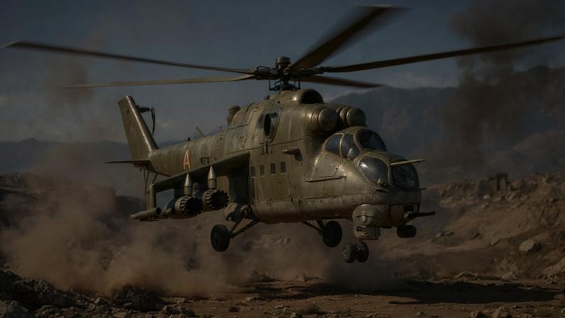 A União Soviética criou um helicóptero com blindagem de titânio que resiste a tiros de calibre 50 e ainda carrega 8 soldados armados para o combate