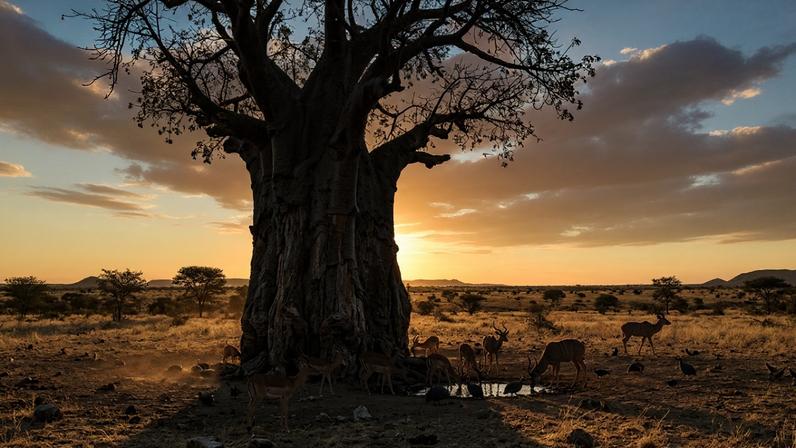 Capacidade de armazenamento hídrico das árvores baobás que funcionam como reservatórios naturais – Créditos: depositphotos.com / dtemps