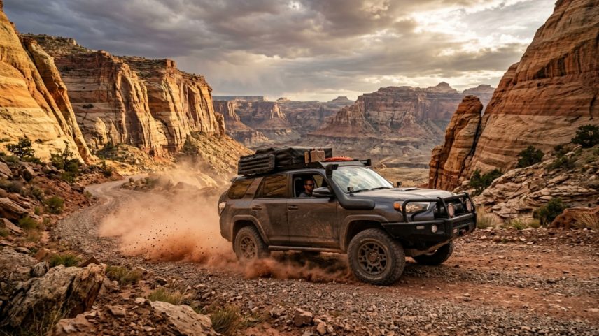 Trecho de setenta e cinco quilômetros em leito natural que exige veículos altos e tempo seco para ser atravessado no Utah – Créditos: depositphotos.com / gabes1976