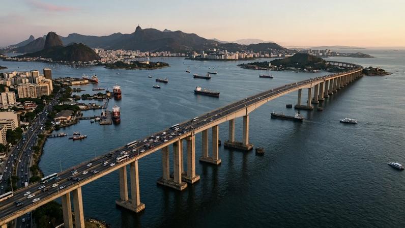 Estrutura de 13,2 km sobre a Baía de Guanabara desafia ventos de 100 km/h