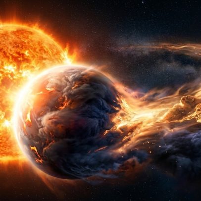 Planeta a 700 anos-luz tem nuvens de rocha pela manhã