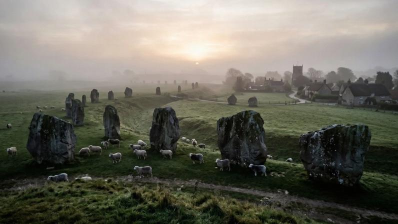 Monumento pré-histórico britânico composto por múltiplos círculos de pedras megalíticas – Créditos: depositphotos.com / fulcanelli