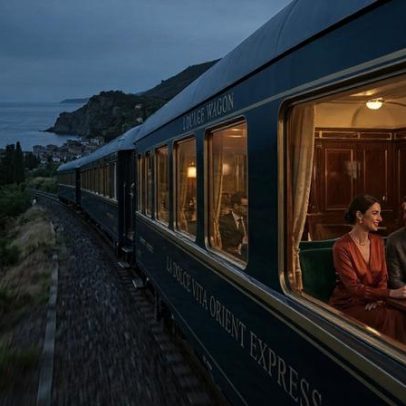 Trem italiano com 12 cabines de design anos 70 cruza regiões históricas