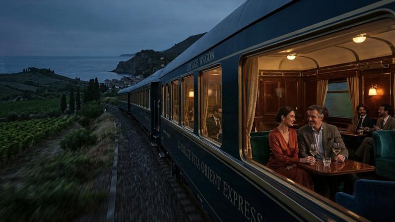 (Imagem ilustrativa)Trem de alta tecnologia com doze cabines e decoração inspirada no design italiano clássico